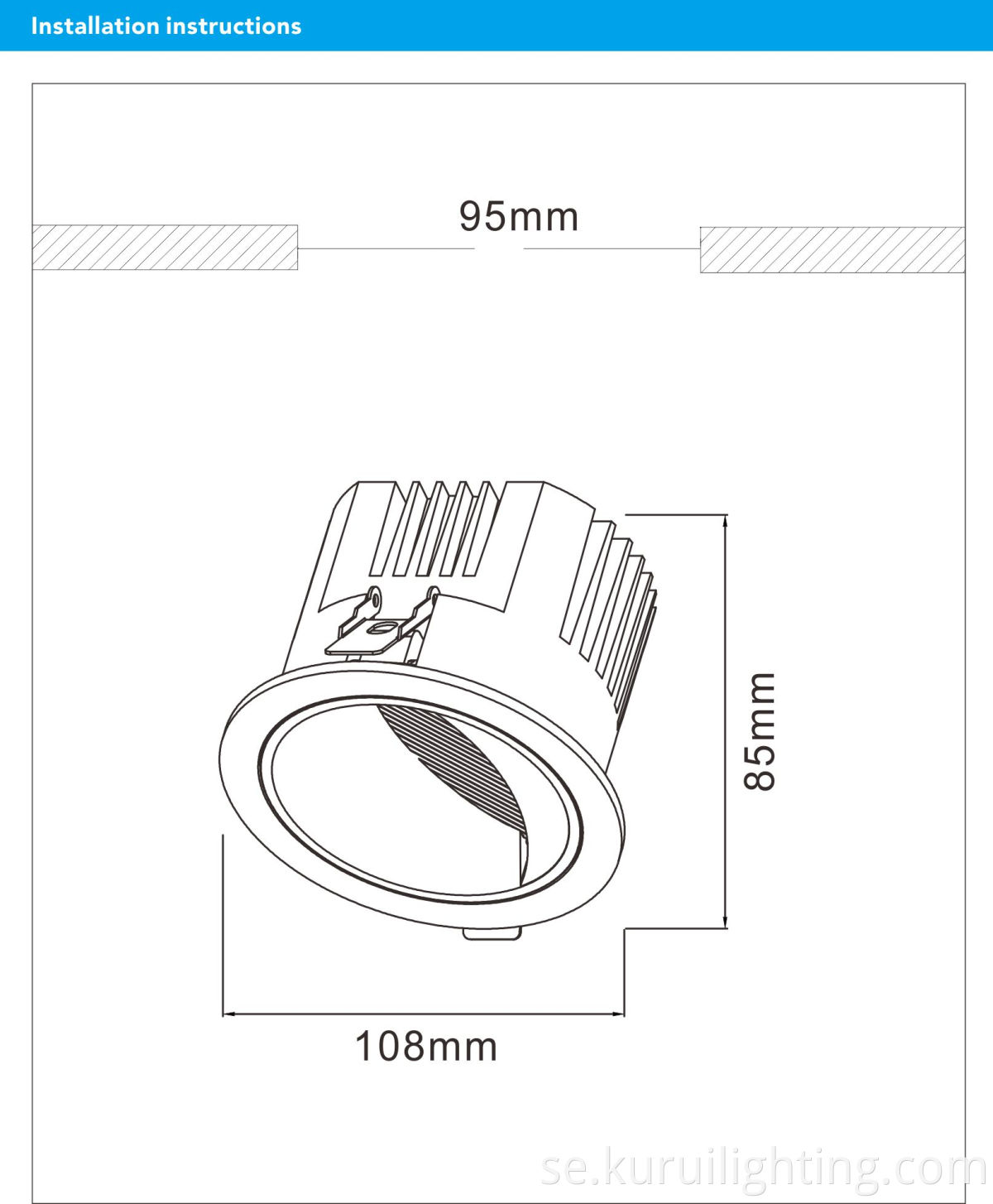 25w Polarized Downlight Size